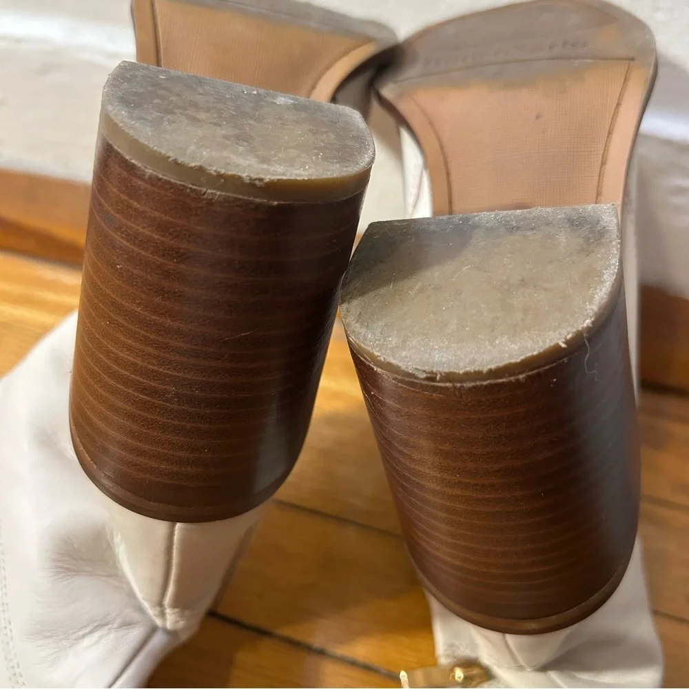 Franco Sarto Cream Leather Heeled Stevie Boots - Picture 11 of 11